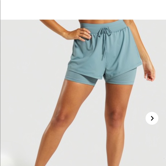 Gymshark lustre 2in 1 turquoise running short - Picture 2 of 8